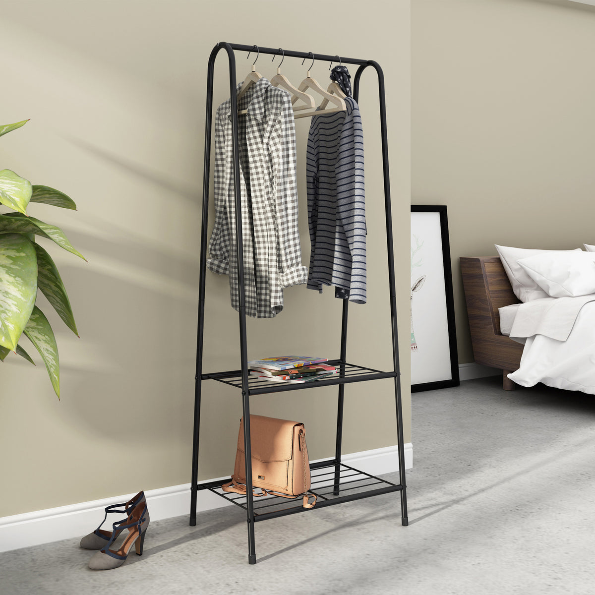 Stojací věšák na oblečení OLIVIER černý loft