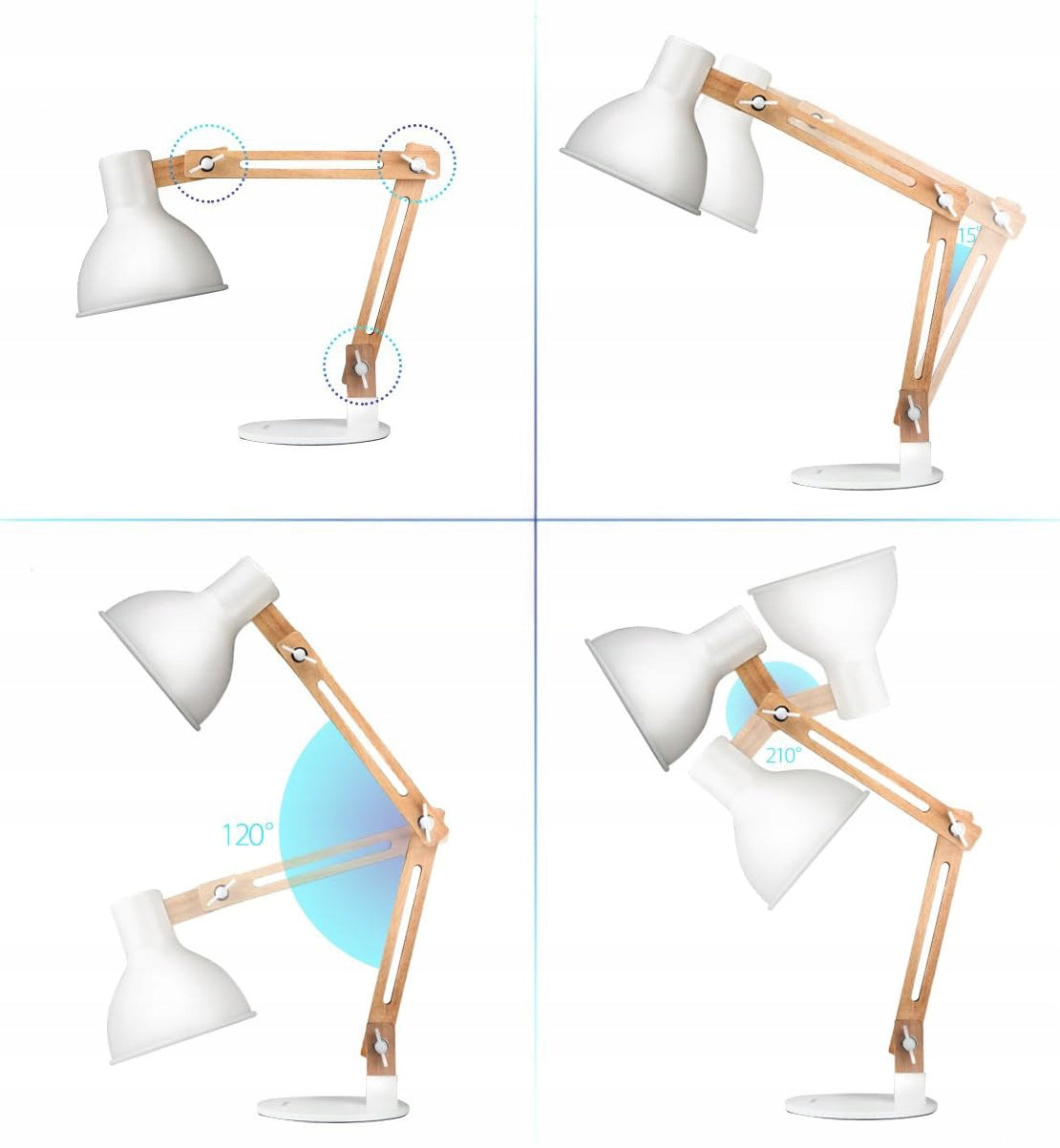 Stolní lampa E27, nastavitelná