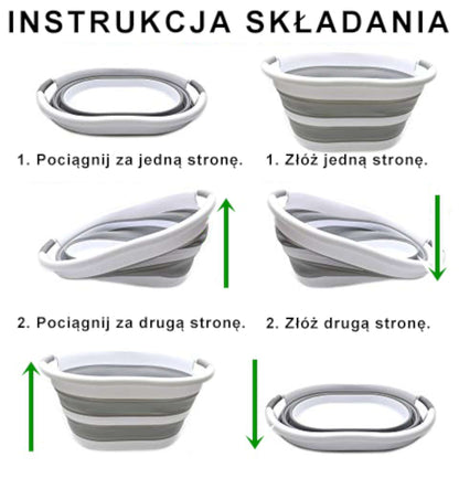Mísa skládací oválná 50 x 37 cm bílo-šedá OVAL COMPACT 25L