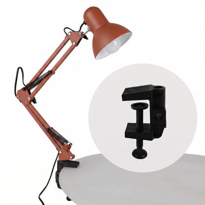 Červená stolní lampa E27, nastavitelná