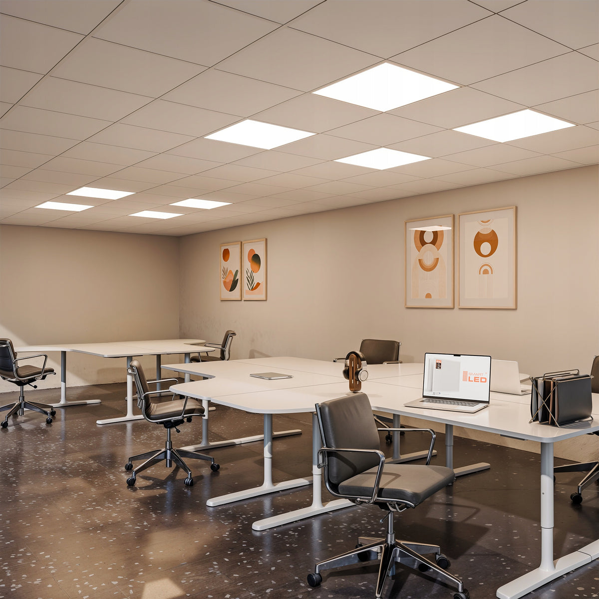Bílé stropní LED svítidlo 48 W, 5760 lm, 4000 K, 60 × 60 cm