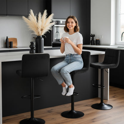 Barová židle Arako Black černý Velvet