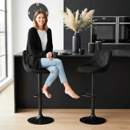 Barová židle Cydro Black černé Velvet