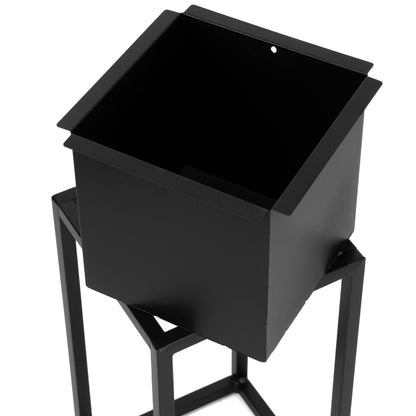 Loftový stojan na květiny Concove 60 cm černý
