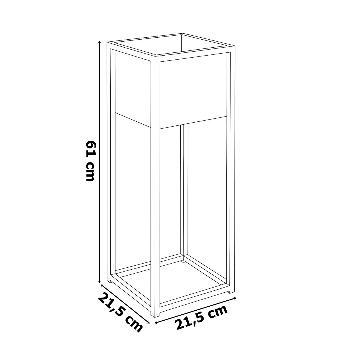 Loftový stojan na květiny Concove 60 cm černý