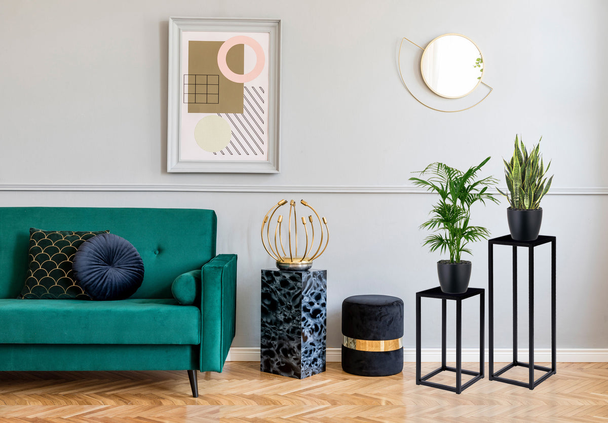 Stojan na květiny Piatto loft 60 cm černý