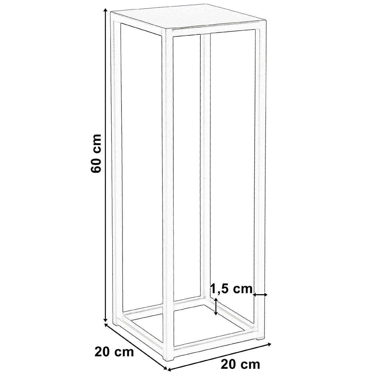 Stojan na květiny Piatto loft 60 cm černý