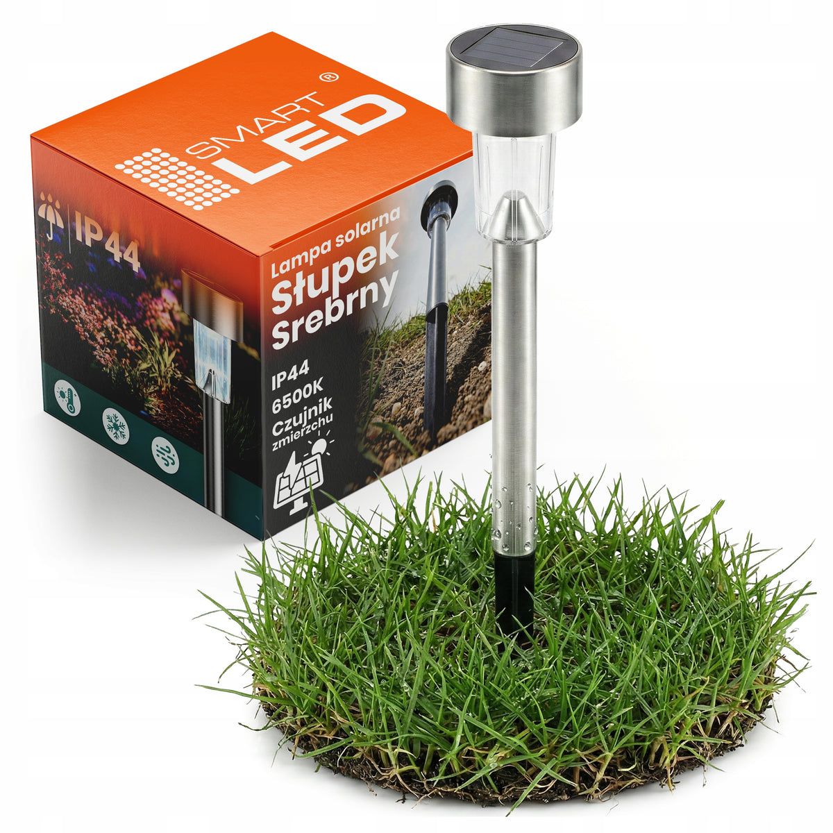 LED solární zápichové svítidlo 30 cm, IP44