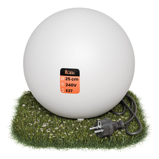 Bílé solární zápichové svítidlo E27 230 V, 25 cm, IP65