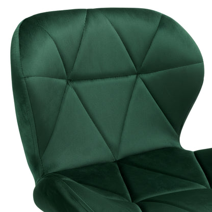 Barová židle Gordon Black tmavě zelený Velvet