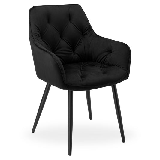 Sametová židle NEVADA VELVET černé