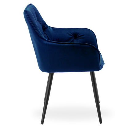 Sametová židle NEVADA VELVET tmavě modré