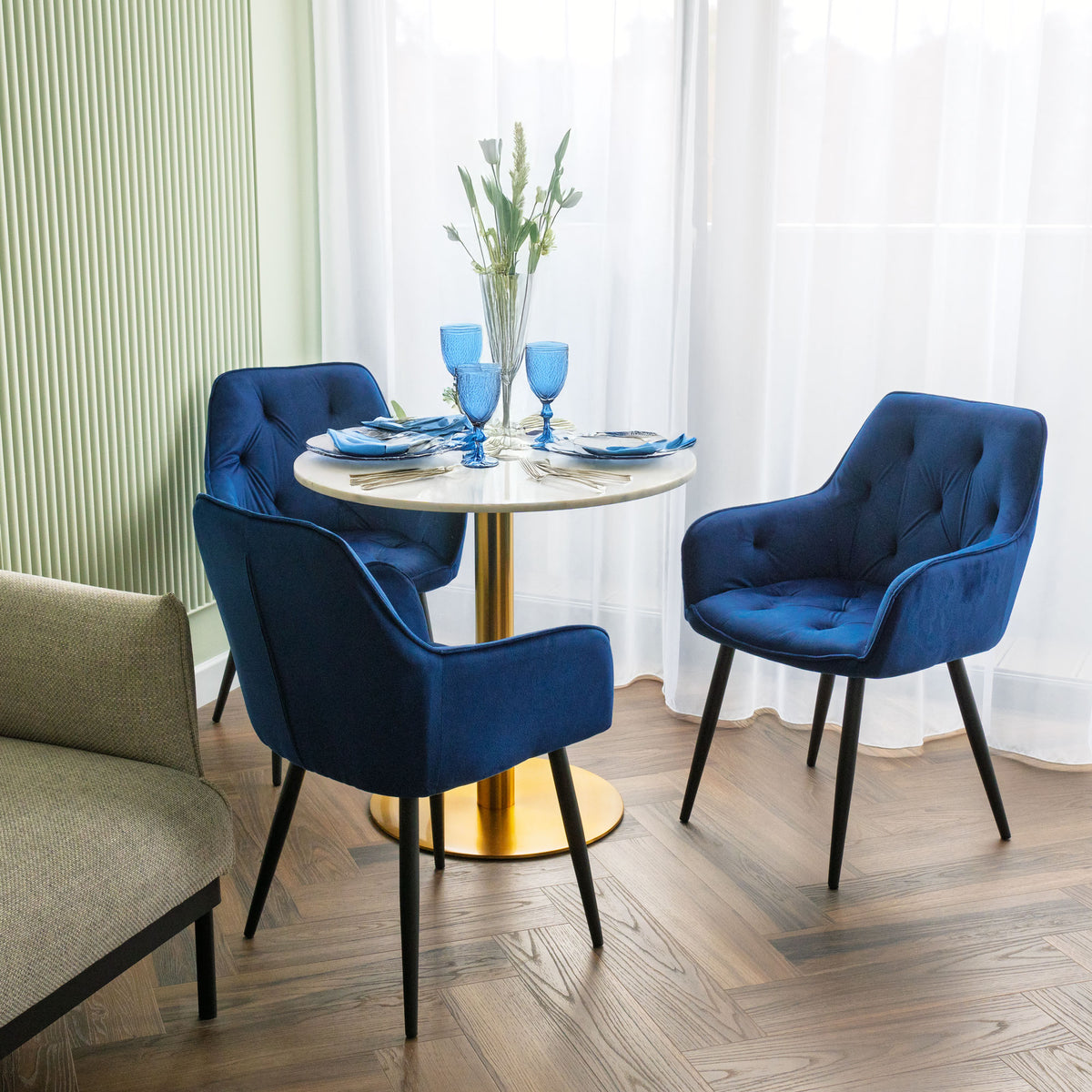 Sametová židle NEVADA VELVET tmavě modré