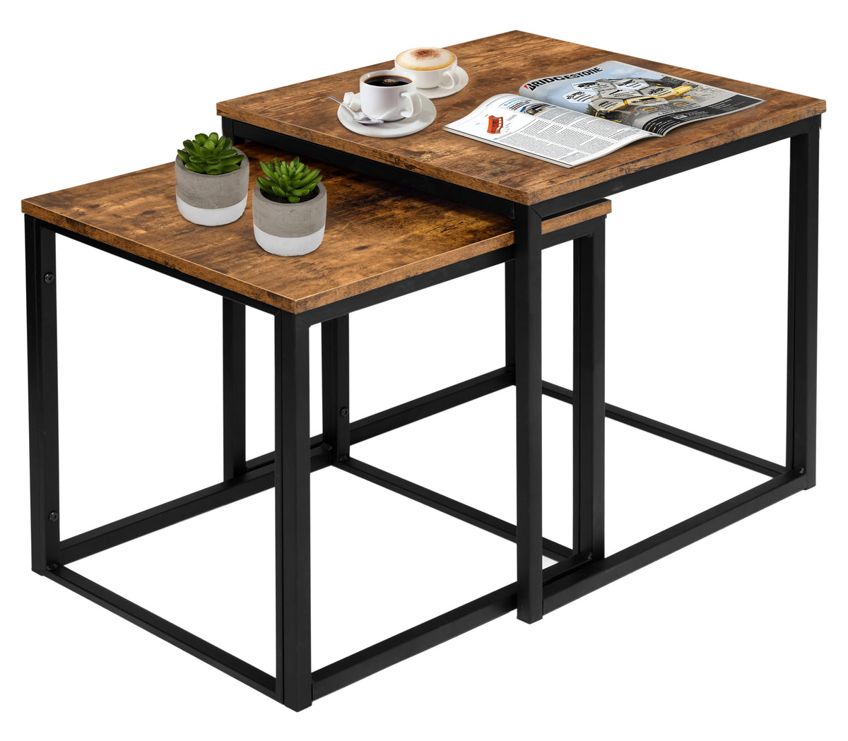 Konferenční stolky loft PRAVEN RUSTIC dekor starého dubu
