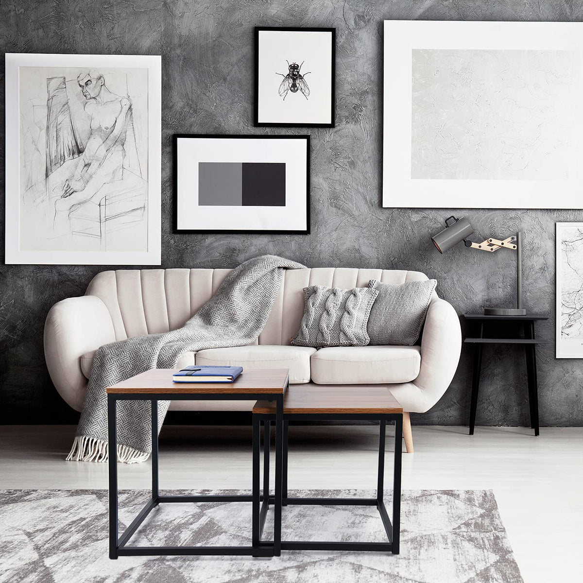 Konferenční stolky loft PRAVEN RUSTIC dekor starého dubu