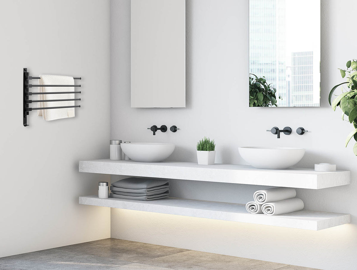 Věšák na ručníky držák hak Tyros černý loft