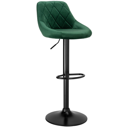 Barová židle CYDRO BLACK tmavě zelené Velvet