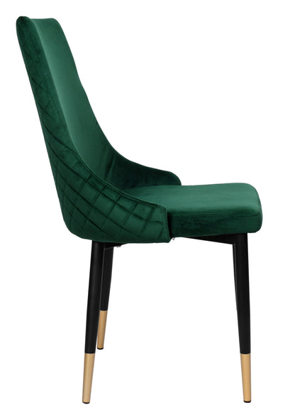 Sametová židle čalouněná Vermont Velvet tmavě zelené