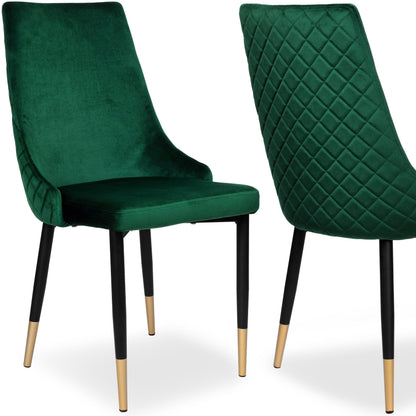 Sametová židle čalouněná Vermont Velvet tmavě zelené