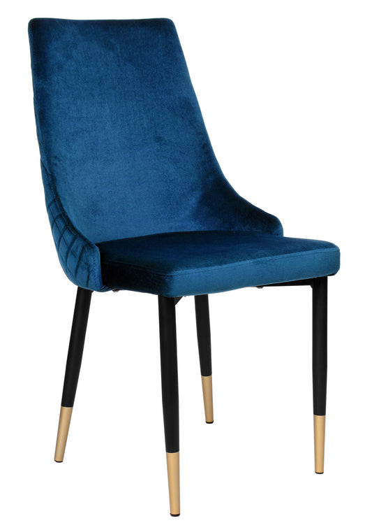 Sametová židle čalouněná Vermont Velvet tmavě modré