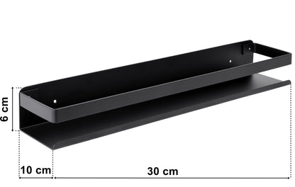 Koupelnová police loftová Megara 30 cm černá