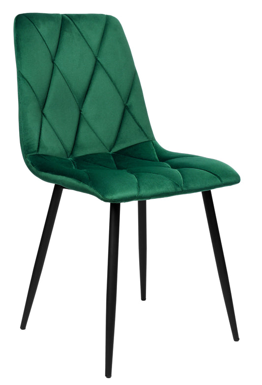Sametová židle čalouněná Madison Velvet tmavě zelené