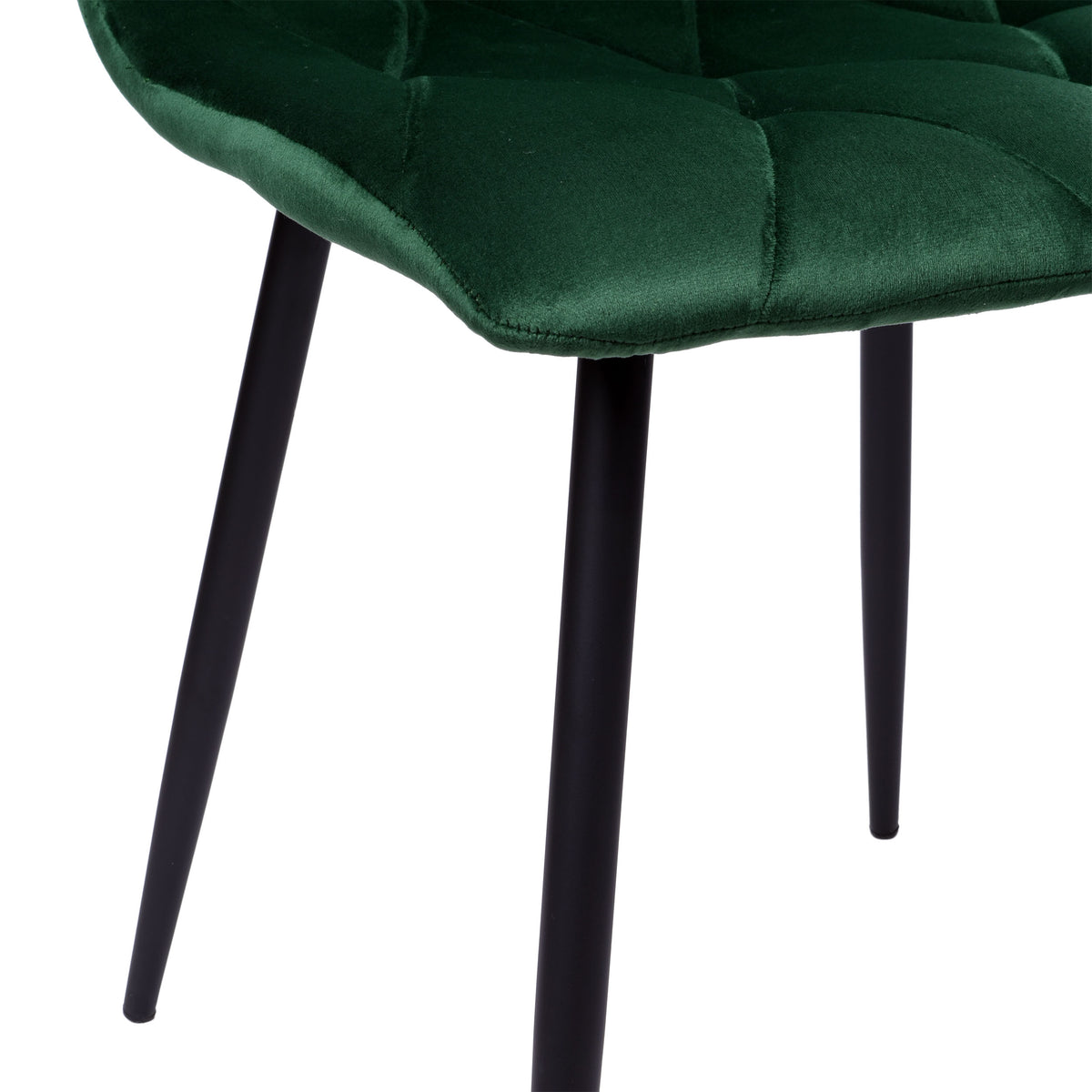 Sametová židle čalouněná Madison Velvet tmavě zelené