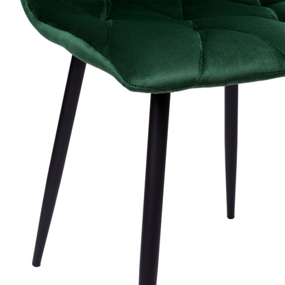 Sametová židle čalouněná Madison Velvet tmavě zelené