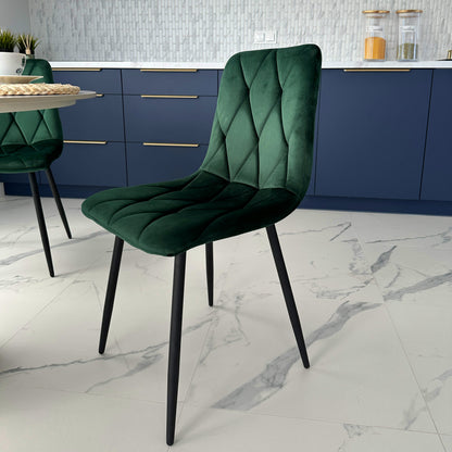 Sametová židle čalouněná Madison Velvet tmavě zelené