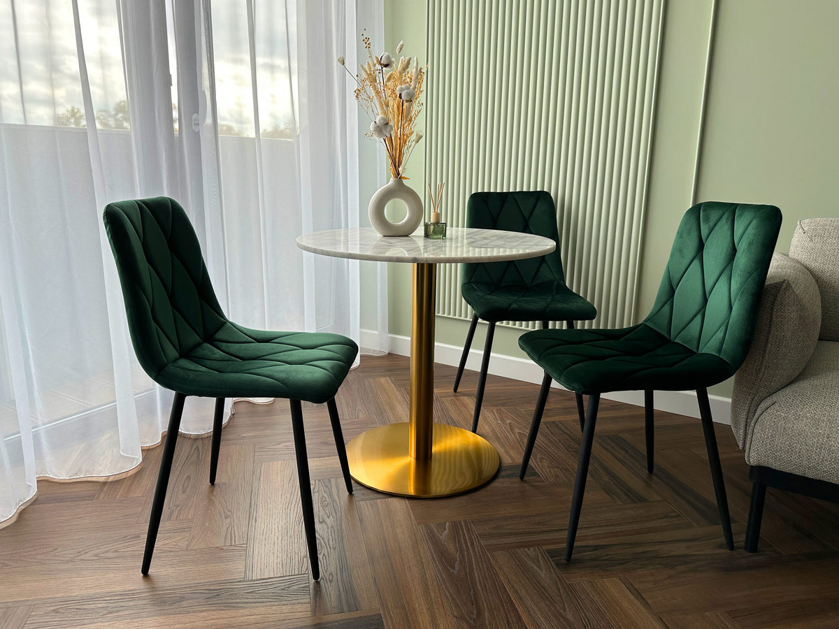 Sametová židle čalouněná Madison Velvet tmavě zelené