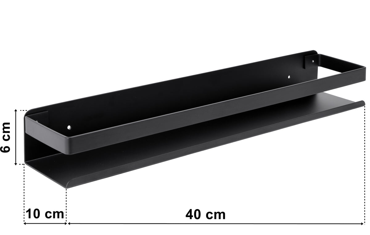 Koupelnová police loftová Megara 40 cm černá