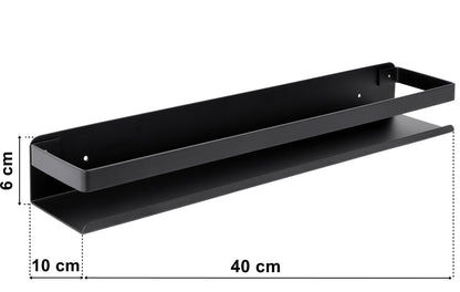 Koupelnová police loftová Megara 40 cm černá