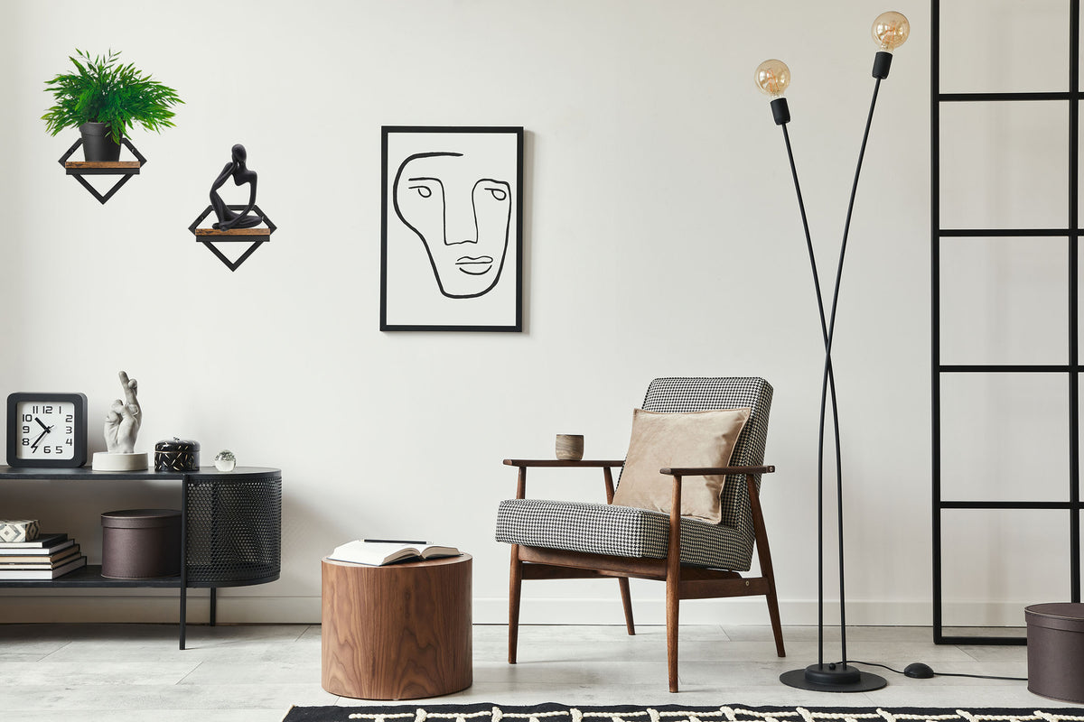 Kovový nástěnný držák na květiny černý Doron Rustic loft