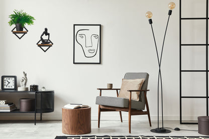 Kovový nástěnný držák na květiny černý Doron Rustic loft