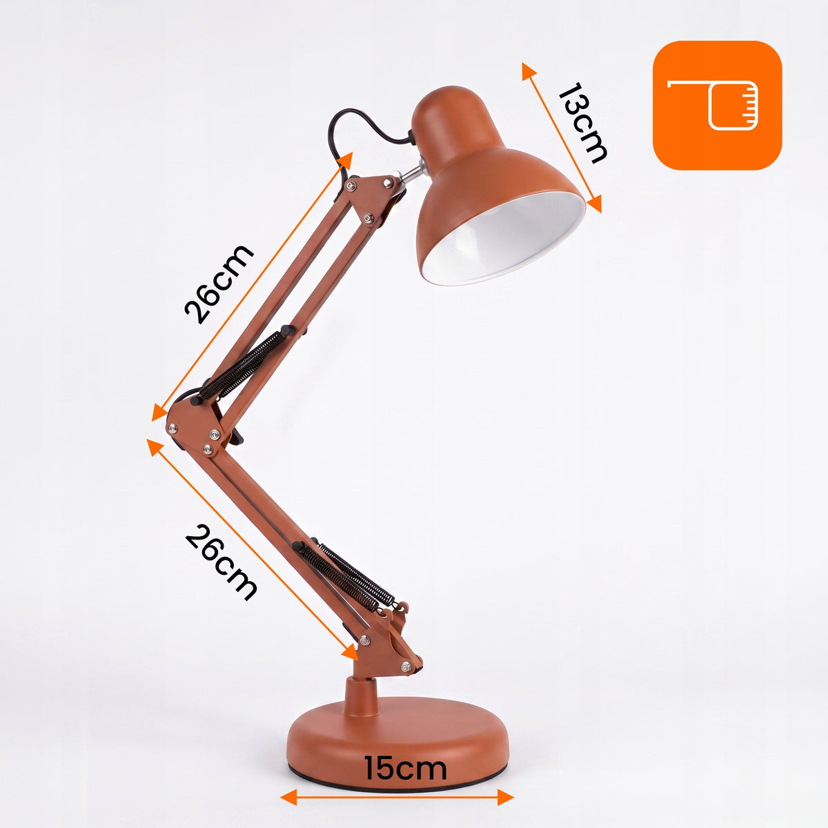 Červená stolní lampa E27, nastavitelná