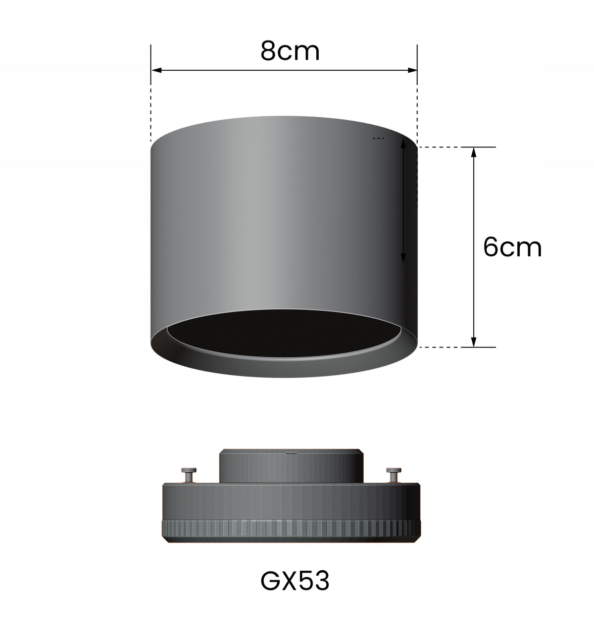 Přisazené bodové svítidlo GX53