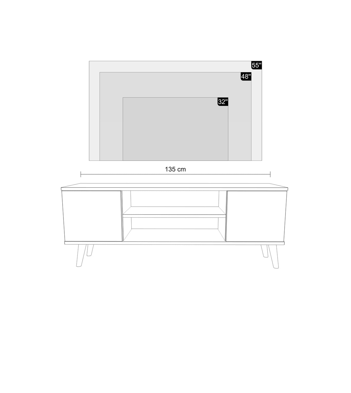 TV stolek FOCUS 155 cm – dub sonoma