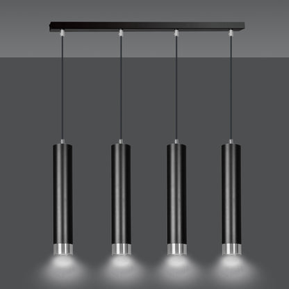 Závěsné svítidlo KIBO 4 – černé / chromové