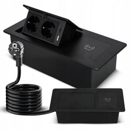 Zápustná stolní zásuvka 230 V, USB