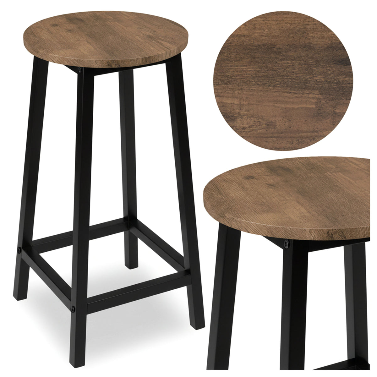 Barová židle Flint Rustic loft industrial dekor starého dubu