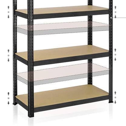 Skladový regál 5 úrovní černý 875 kg 180 x 90 x 40 cm