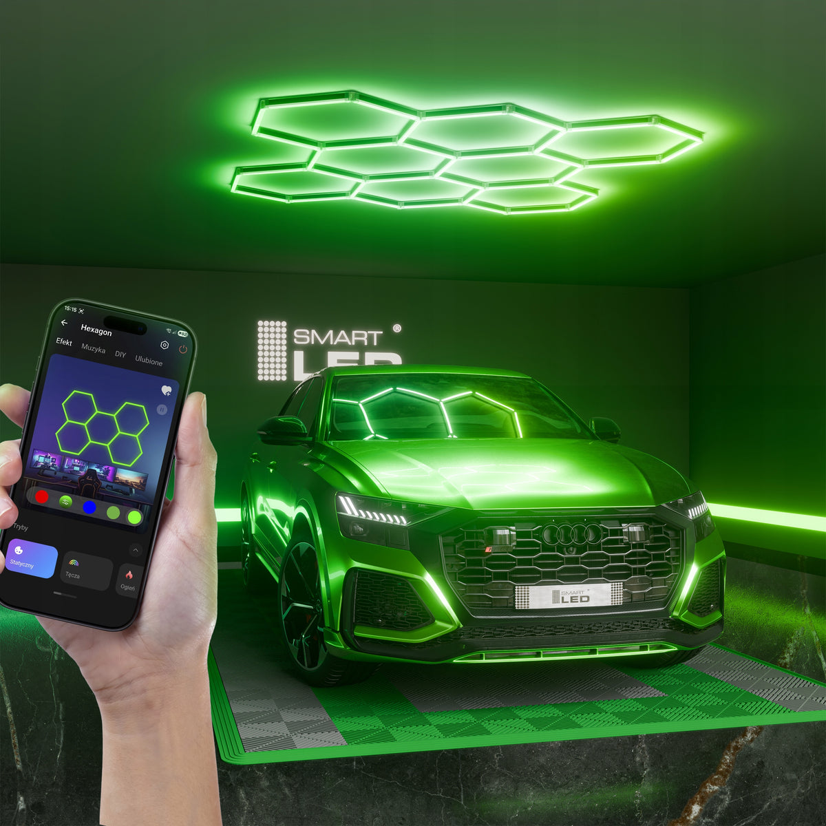 LED HEXAGON osvětlení do garáže 210 W