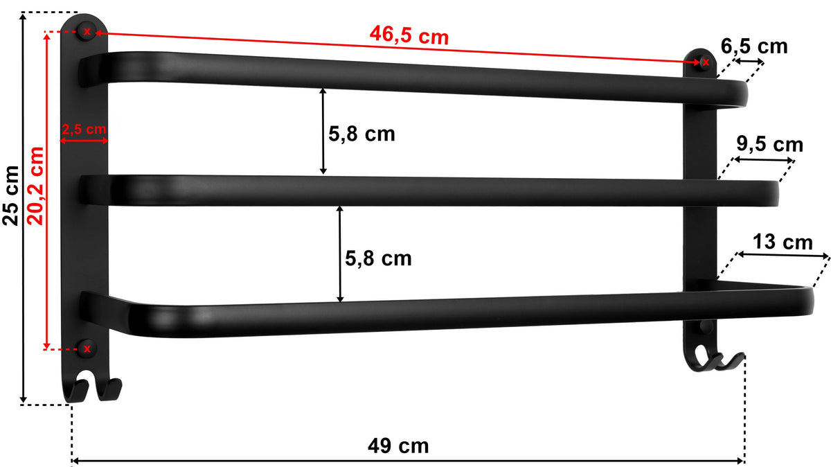Věšák Athos 49 cm černý loft