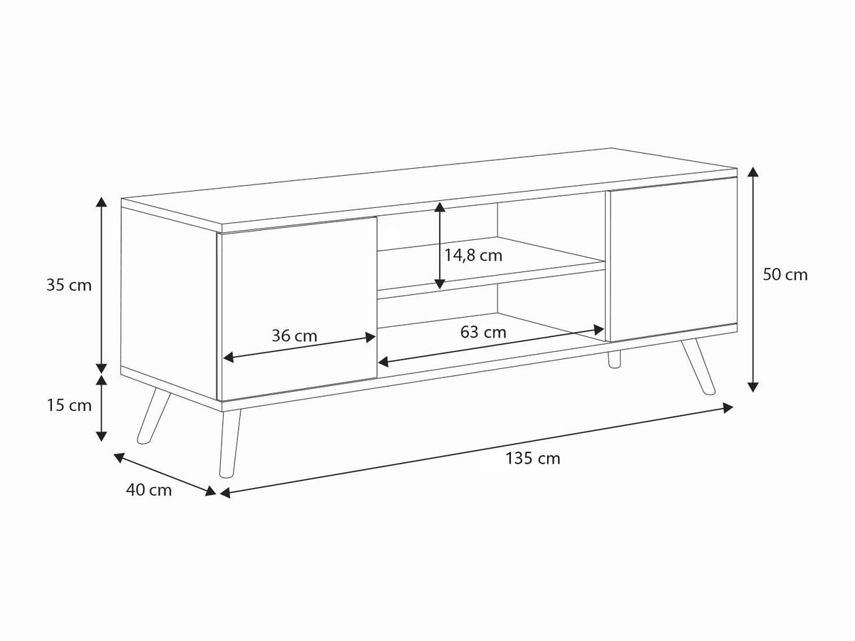 TV stolek FOCUS 135 cm – dub Craft