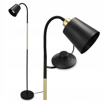 Černá stojací lampa E27, nastavitelná