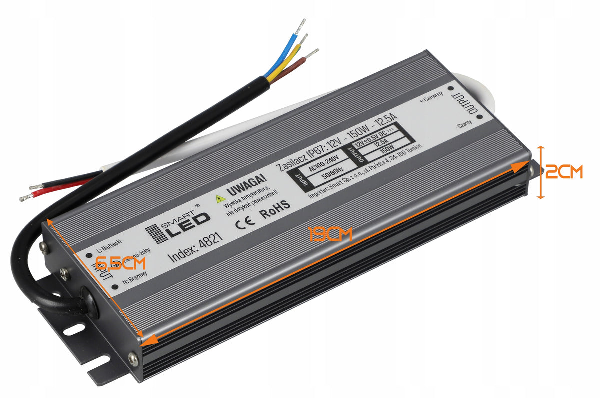 LED napájecí zdroj 12 V, 150 W, IP67
