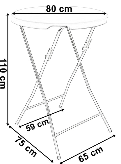 Stolek cateringový skládací GALA 80 cm bílý