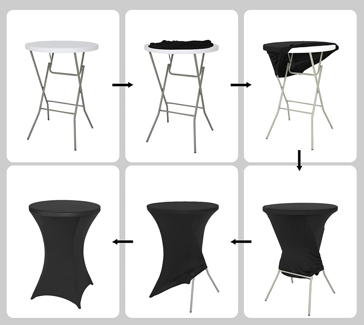 Obal na stolek koktejlový černý 80 cm