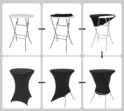 Obal na stolek koktejlový černý 80 cm
