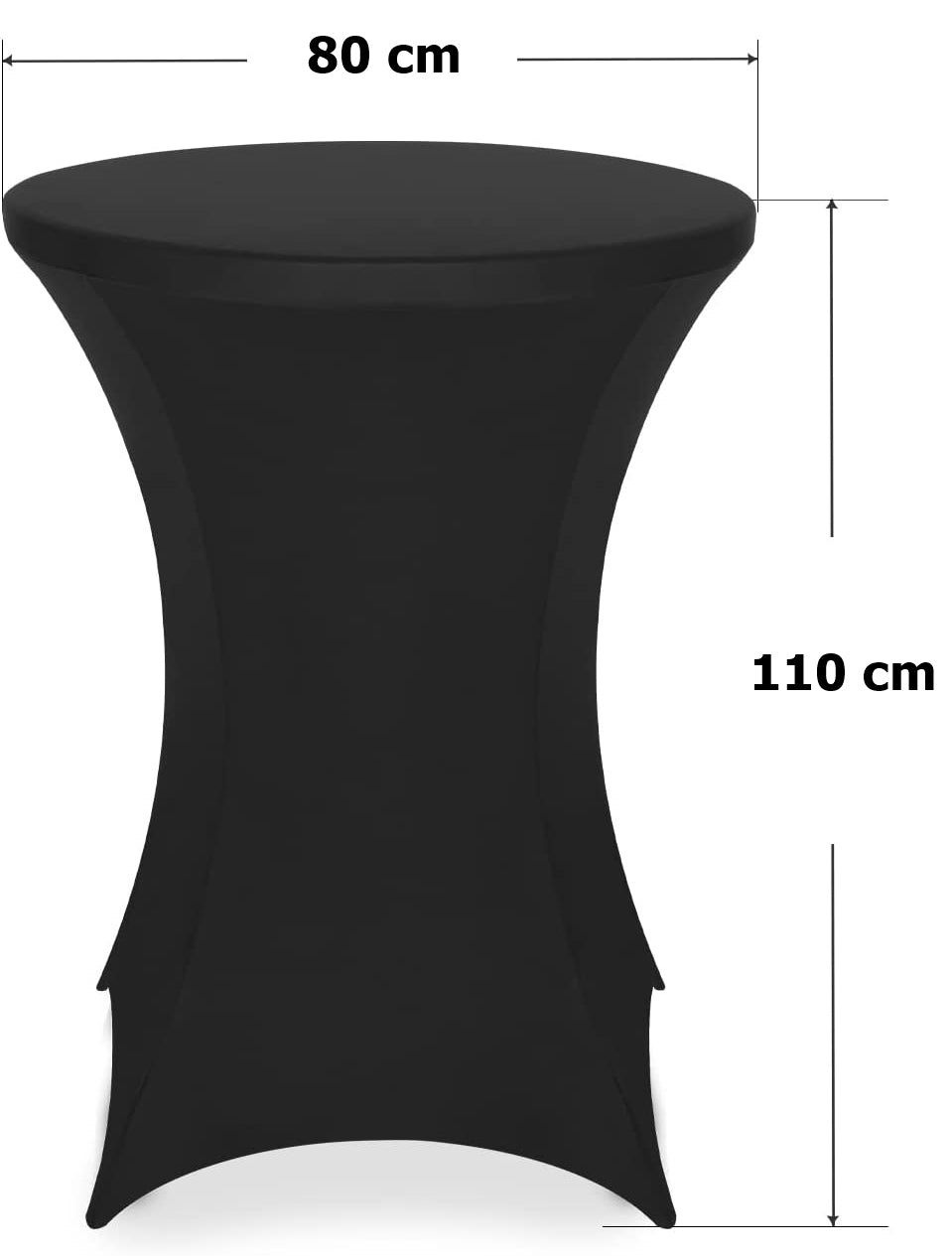 Obal na stolek koktejlový černý 80 cm